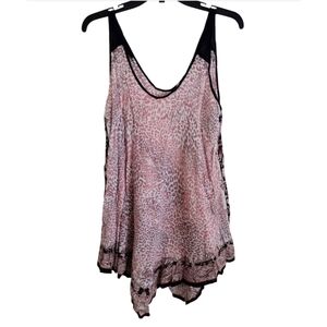 Intimately Free Leopard Swing Tunic Tank Top Pink Mauve Size XS/S